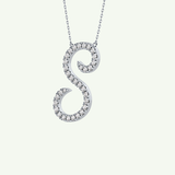 0.585 TCW Round Lab-Grown Diamond S Initial Necklace