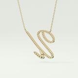 0.157 TCW Round Lab-Grown Diamond U Initial Necklace