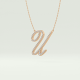 0.157 TCW Round Lab-Grown Diamond U Initial Necklace