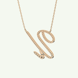 0.157 TCW Round Lab-Grown Diamond U Initial Necklace