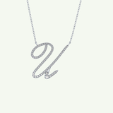 0.157 TCW Round Lab-Grown Diamond U Initial Necklace