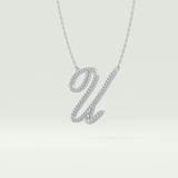 0.157 TCW Round Lab-Grown Diamond U Initial Necklace