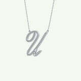 0.157 TCW Round Lab-Grown Diamond U Initial Necklace