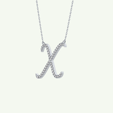 0.133 TCW Round Lab-Grown Diamond X Initial Necklace