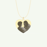 Photo Crafted Engravable Heart Pendant Necklace