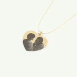 Photo Crafted Engravable Heart Pendant Necklace