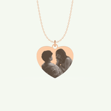 Photo Crafted Engravable Heart Pendant Necklace