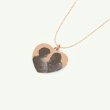 Photo Crafted Engravable Heart Pendant Necklace