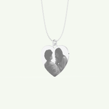 Photo Crafted Engravable Heart Pendant Necklace