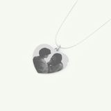 Photo Crafted Engravable Heart Pendant Necklace