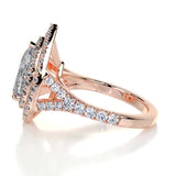 1.5 CT Pear Cut Double Halo & Pave Lab-Grown Diamond Engagement Ring