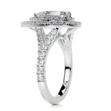 1.5 CT Pear Cut Double Halo & Pave Lab-Grown Diamond Engagement Ring