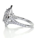 1.5 CT Pear Cut Double Halo & Pave Lab-Grown Diamond Engagement Ring