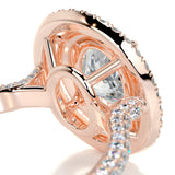 2.15 CT Oval Cut Double Halo & Pave Lab-Grown Diamond Engagement Ring