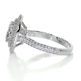 2.15 CT Oval Cut Double Halo & Pave Lab-Grown Diamond Engagement Ring