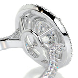 2.15 CT Oval Cut Double Halo & Pave Lab-Grown Diamond Engagement Ring