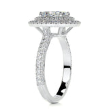 2.15 CT Oval Cut Double Halo & Pave Lab-Grown Diamond Engagement Ring