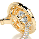 2.15 CT Oval Cut Double Halo & Pave Lab-Grown Diamond Engagement Ring