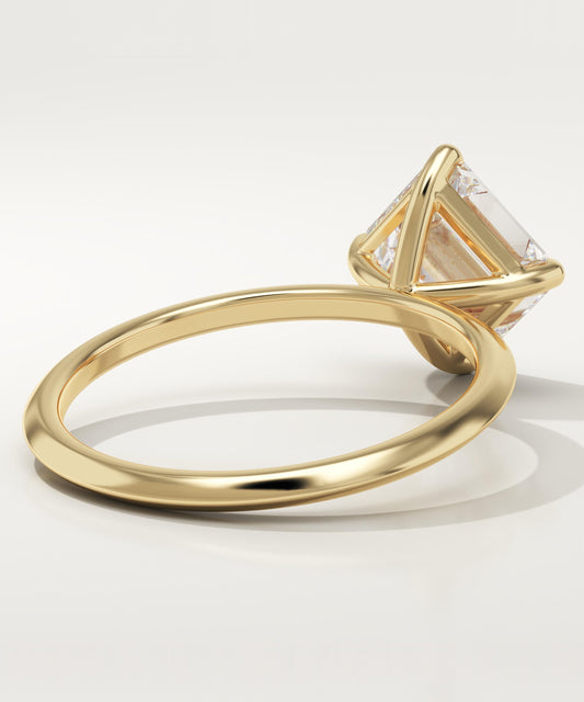 2.25 CT Asscher Cut Solitaire Moissanite Engagement Ring