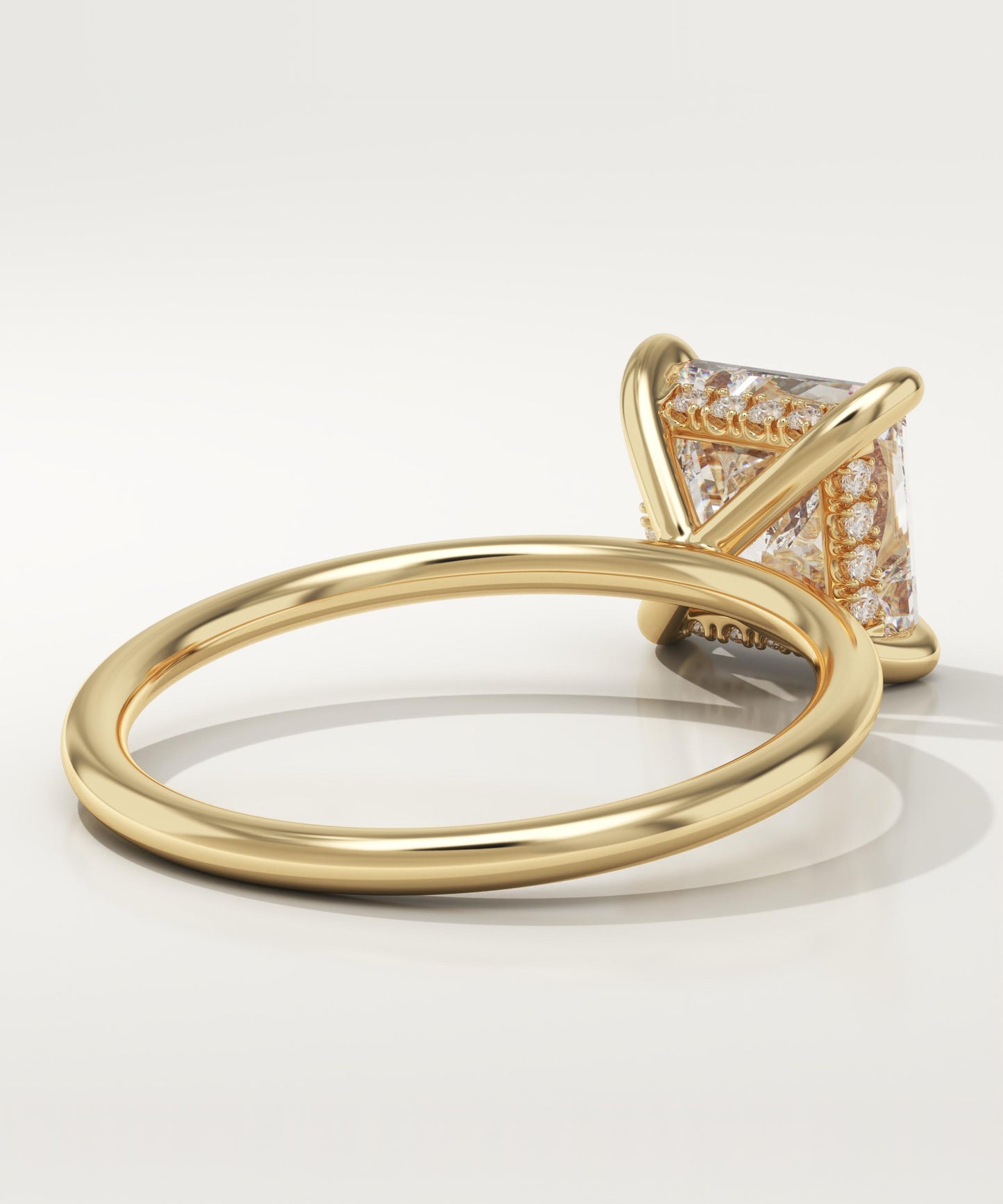 2.25 CT Princess Cut Hidden Halo Moissanite Engagement Ring
