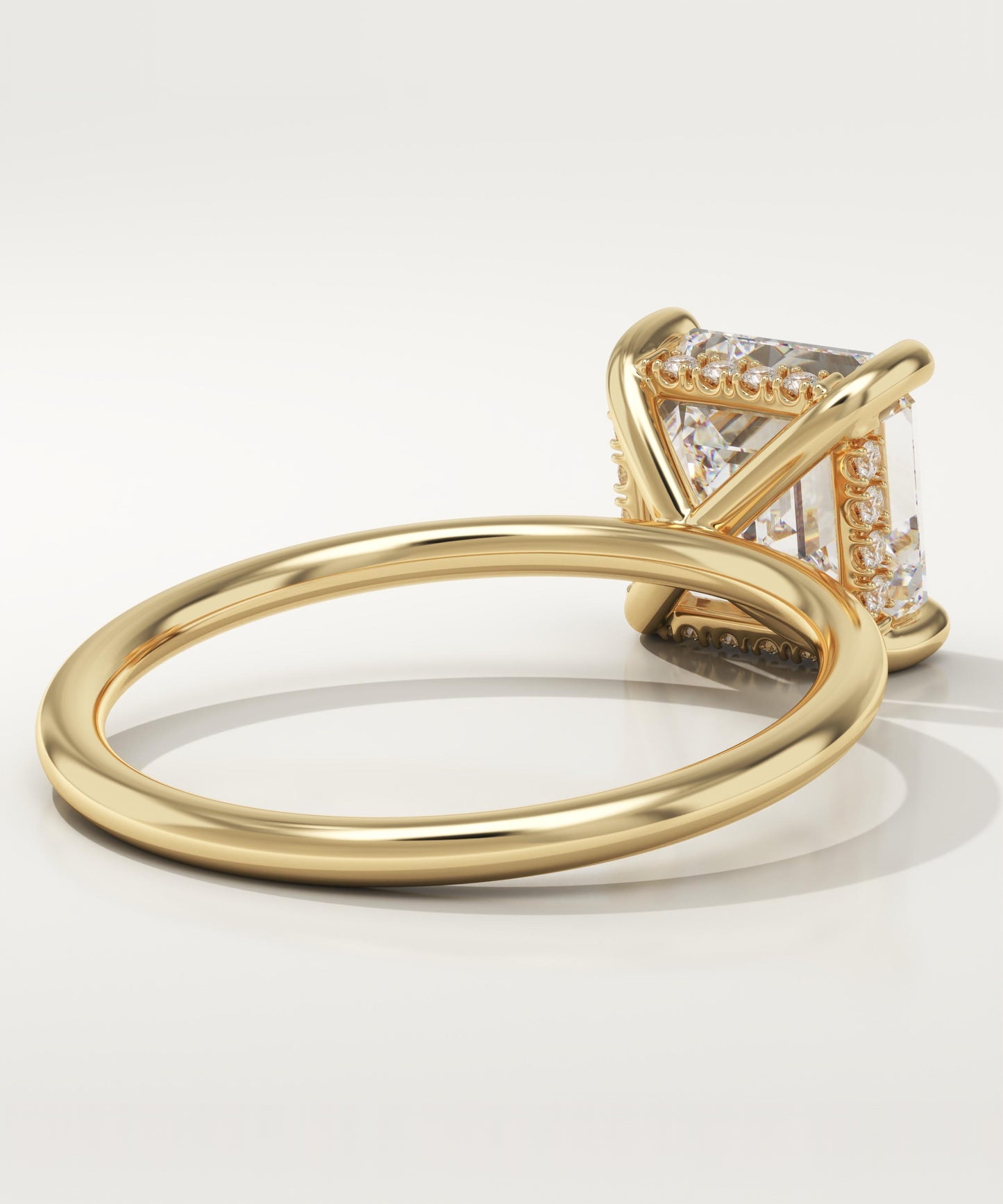 2.25 CT Asscher Cut Hidden Halo Moissanite Engagement Ring