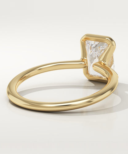2 CT Radiant Cut Half Bezel Moissanite Engagement Ring