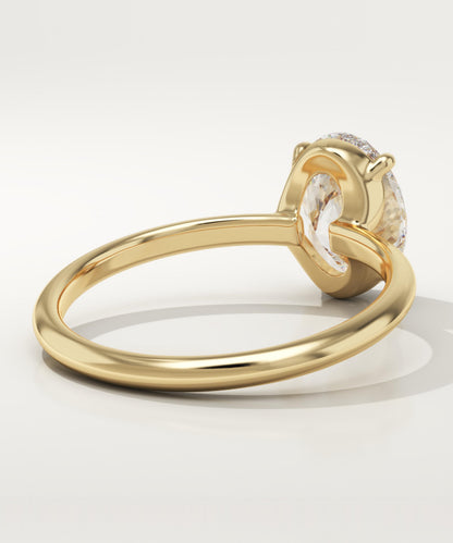 1.75 CT Oval Cut Solitaire Moissanite Engagement Ring