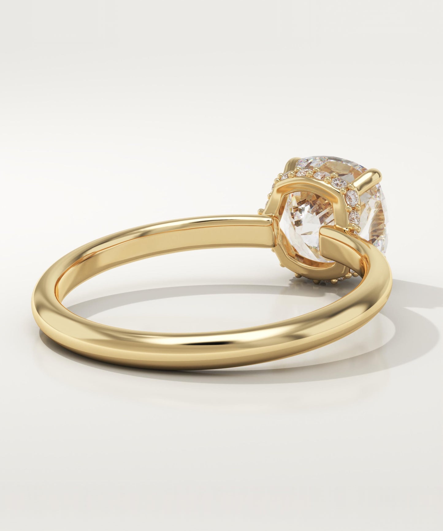 1.75 CT Cushion Cut Hidden Halo Moissanite Engagement Ring