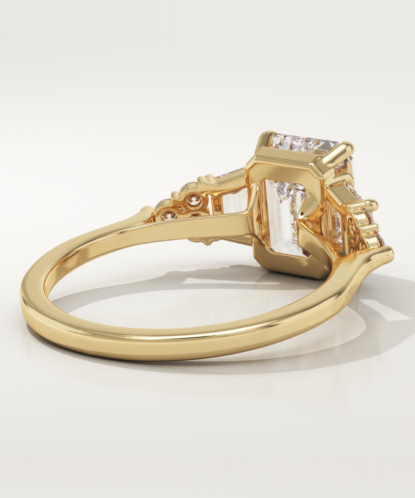 2 CT Emerald Cut Cluster Moissanite Engagement Ring