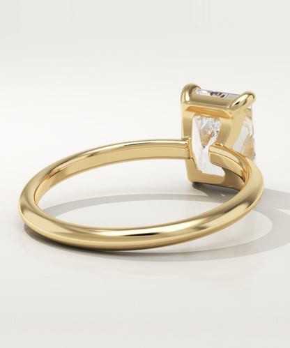 2 CT Radiant Cut Solitaire Moissanite Engagement Ring