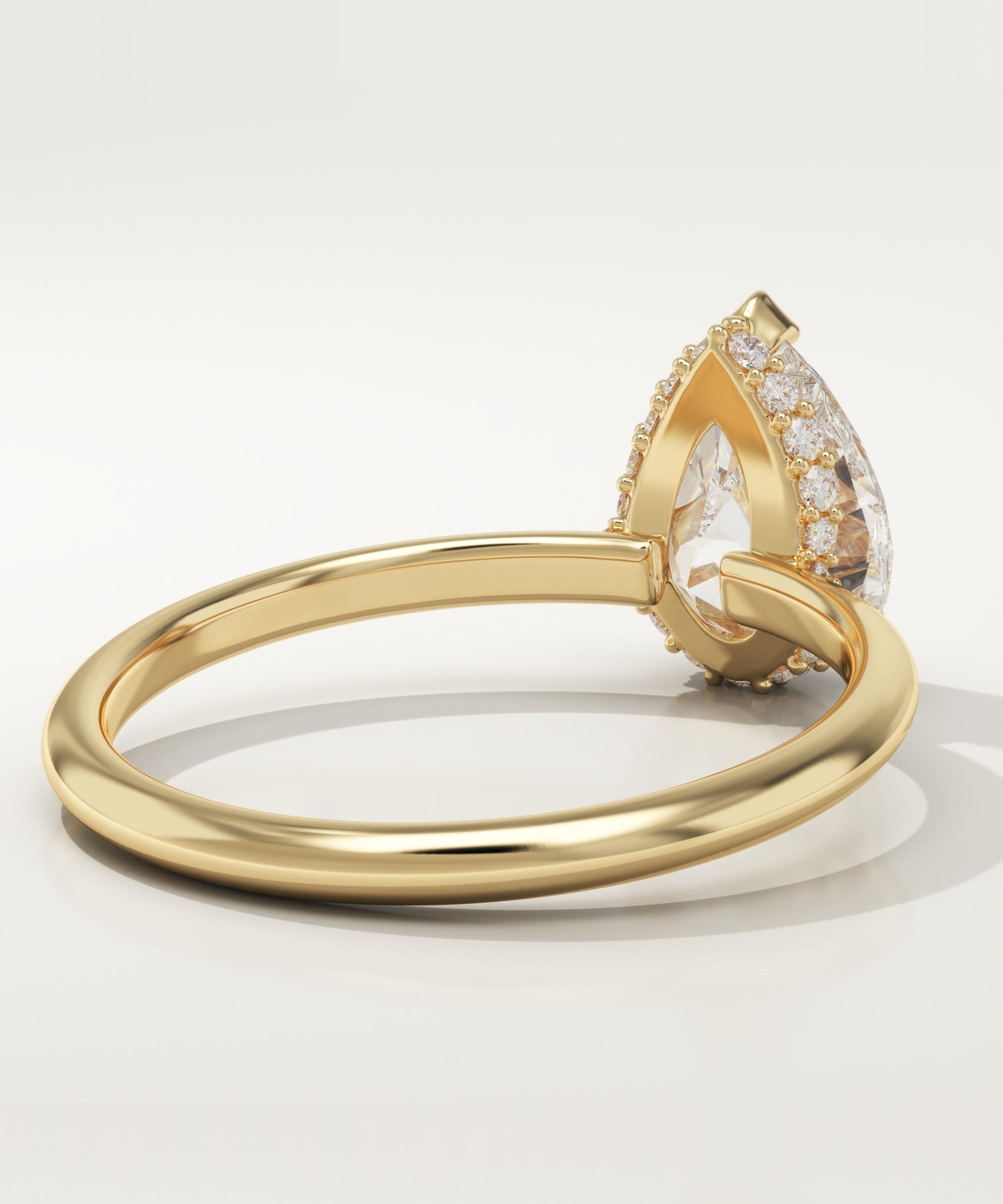 1.5 CT Pear Cut Hidden Halo Moissanite Engagement Ring