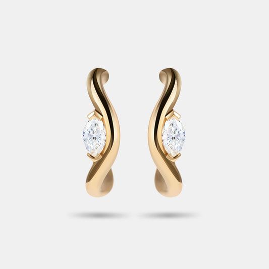 0.32 TCW Marquise Lab-Grown Diamond Huggies Earrings