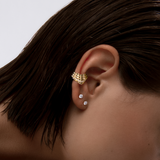 0.155 TCW Round Lab-Grown Diamond Single Earcuff