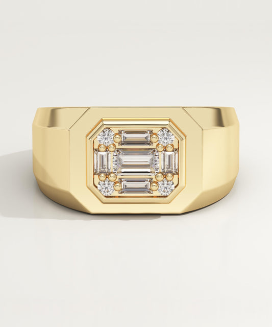 0.46 TCW Round & Baguette Lab-Grown Diamond Multi Stone Wedding Band For Men