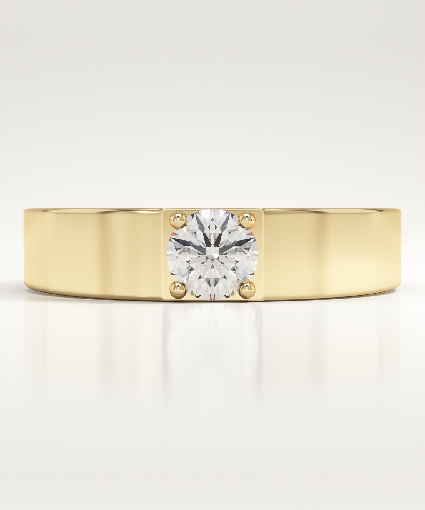 0.47 CT Round Lab-Grown Diamond Solitaire Wedding Band For Men
