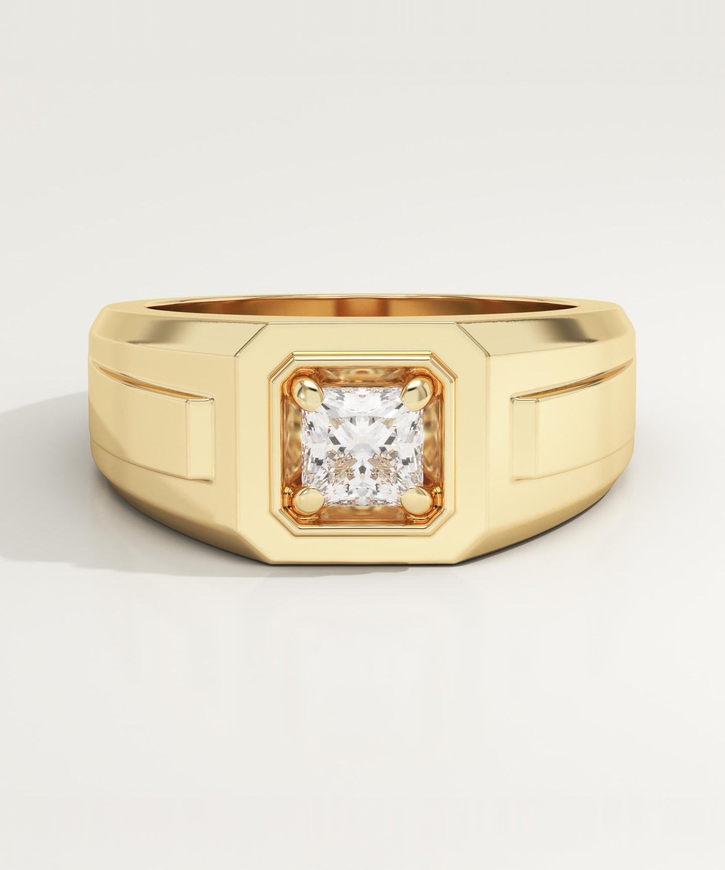 0.5 CT Princess Lab-Grown Diamond Solitaire Wedding Band For Men