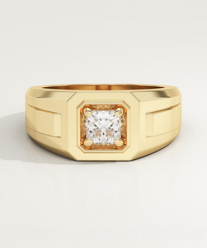0.5 CT Princess Lab-Grown Diamond Solitaire Wedding Band For Men