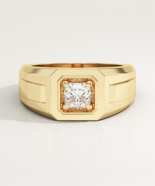 0.5 CT Princess Lab-Grown Diamond Solitaire Wedding Band For Men