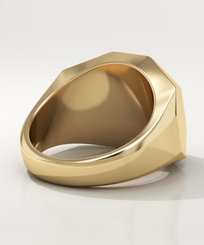 0.18 TCW Round Lab-Grown Diamond Signet Wedding Band For Men