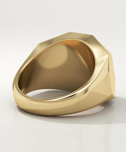 0.18 TCW Round Lab-Grown Diamond Signet Wedding Band For Men