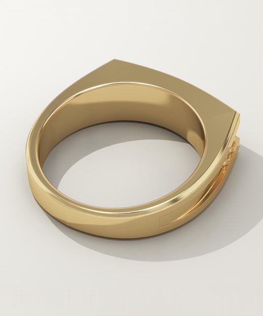 0.28 CT Round & Emerald Lab-Grown Diamond Flush Setting Wedding Band For Men