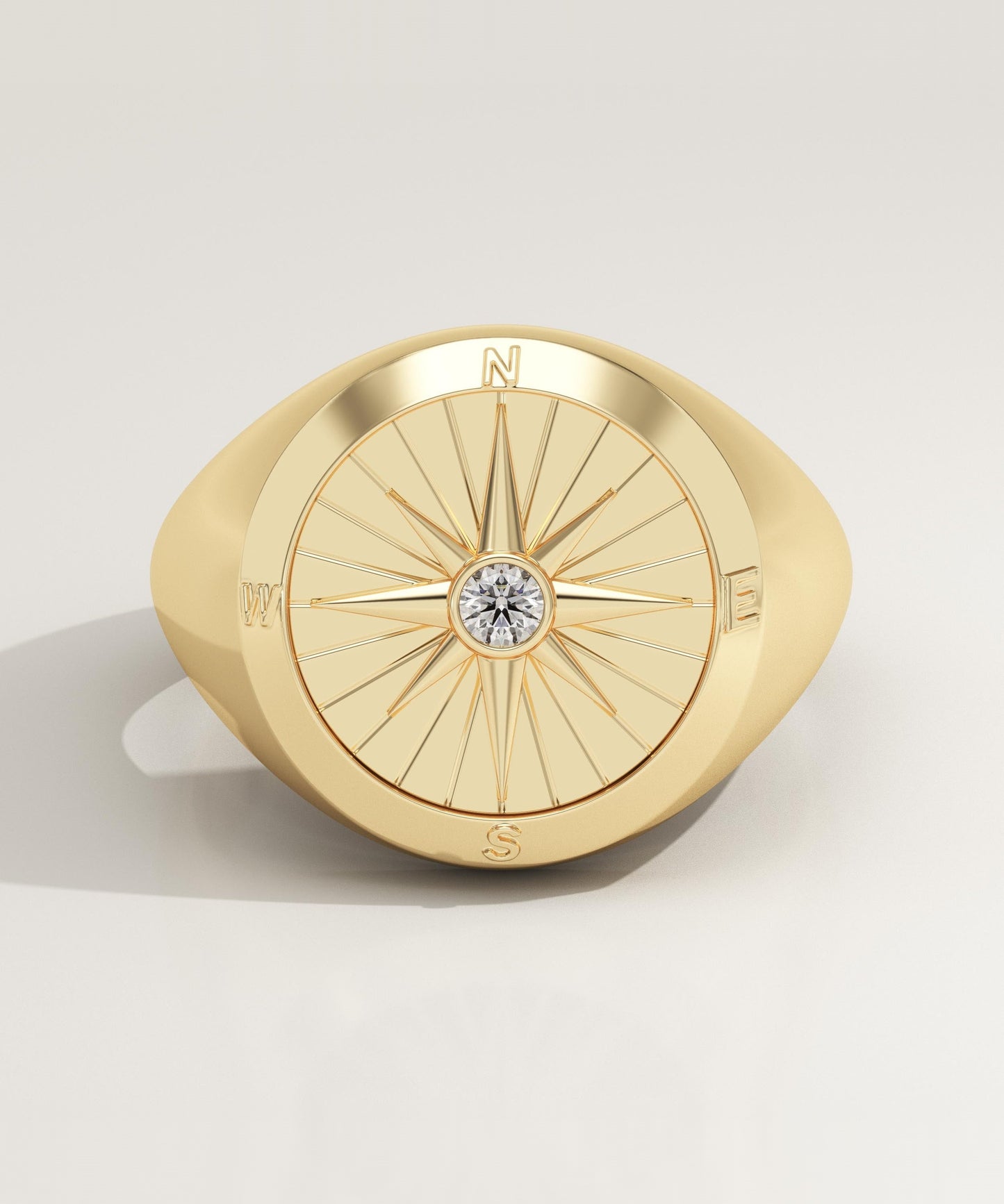 0.04 CT Round Lab-Grown Diamond Compass Wedding Band For Men