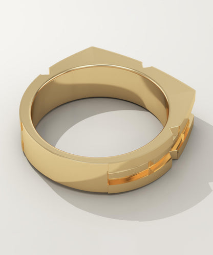 Geometric Wedding Band For Men
