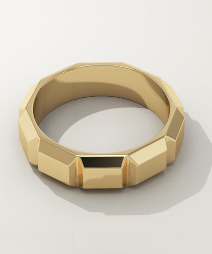 Patterned Wedding Band For Men