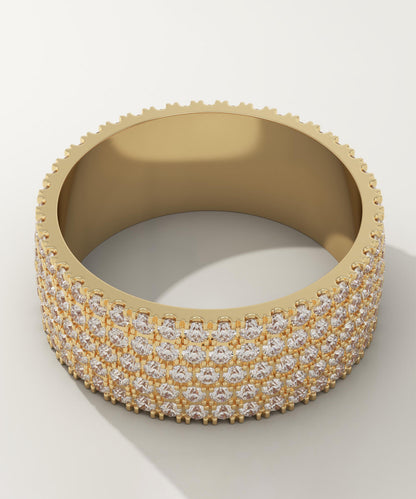 2.14 TCW Round Lab-Grown Diamond Multi Stone Wedding Band For Men
