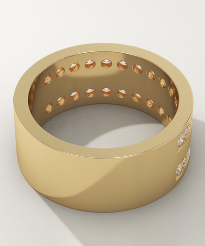 1.12 TCW Round Lab-Grown Diamond Channel Setting Wedding Band For Men