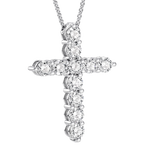 1.8 TCW Round Lab-Grown Diamond Cross Necklace 1