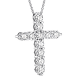 1.8 TCW Round Lab-Grown Diamond Cross Necklace 1