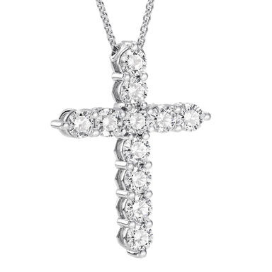 1.8 TCW Round Lab-Grown Diamond Cross Necklace 1