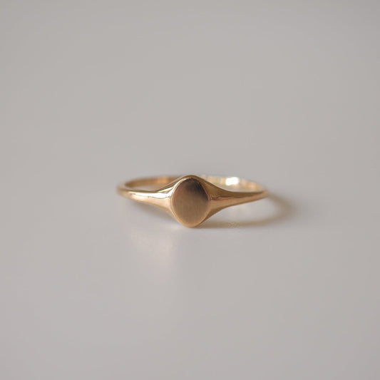 Oval Signet Wedding Band